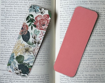 Peach Floral Bookmark, Laminated, Regular Size or Mini