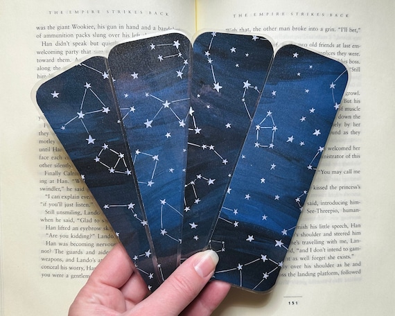 Starry Night Sky Constellation Bookmark, Laminated, Regular Size or Mini