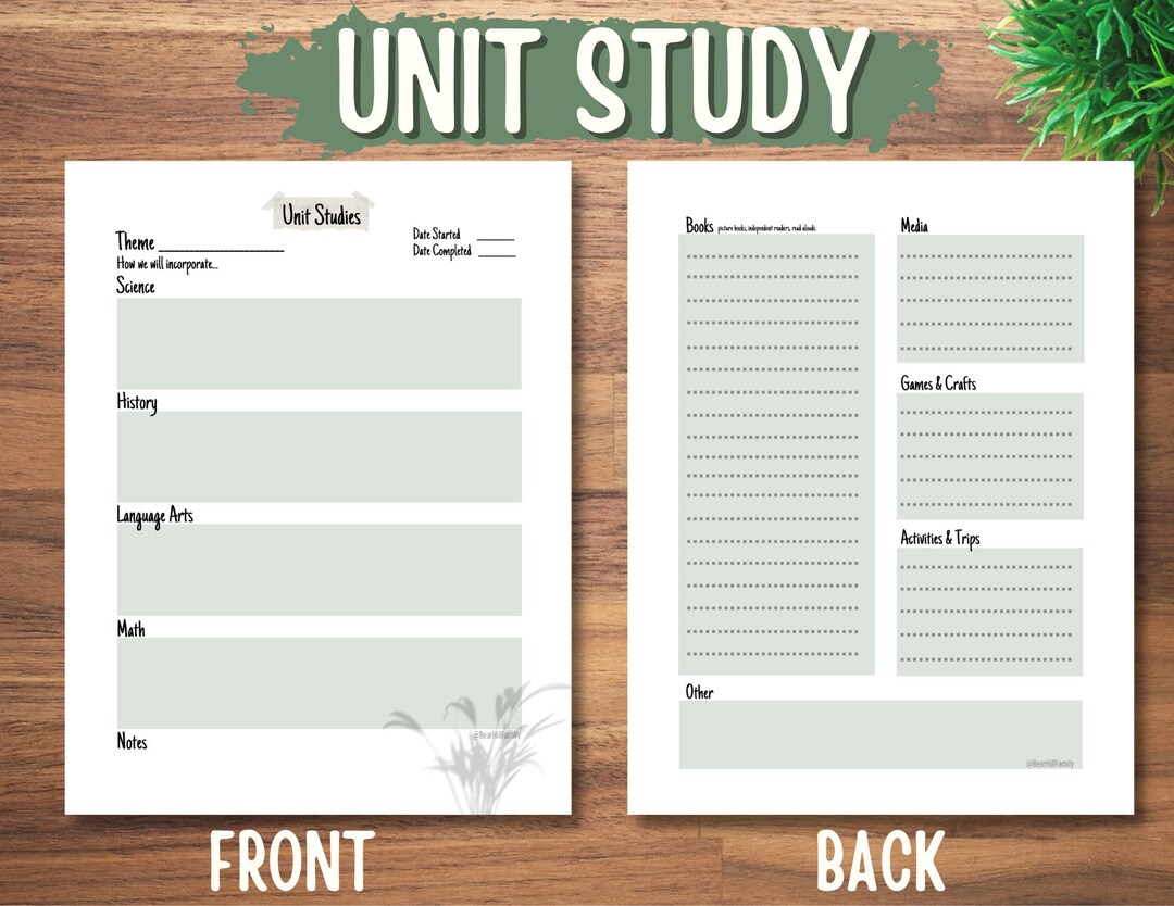 Create Your Own Unit Study Etsy