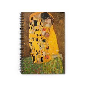 The Kiss - Gustav Klimt - Spiral Notebook - Ruled Line