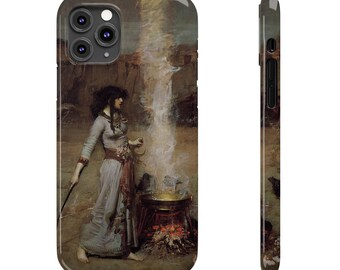 Funda delgada para teléfono con la imagen de "El círculo mágico" de John William Waterhouse.