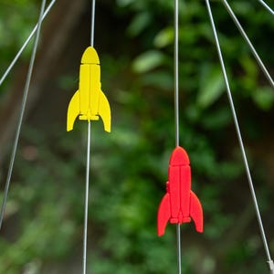 6x Rocket Bike Spoke Decorations - space rocket bike accessories - bike gift for boy or girl - rocket for bike party or bike parade image 1