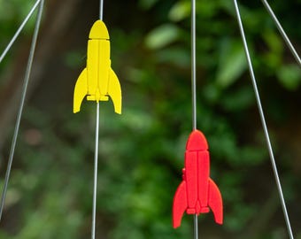 6x Rocket Bike Spoke Decorations - space rocket bike accessories - bike gift for boy or girl - rocket for bike party or bike parade