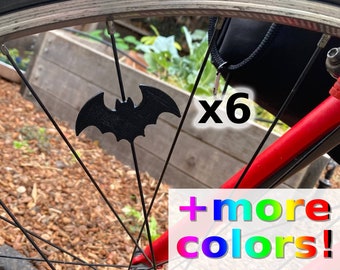 6x Bat Bike Spoke Decorations - spooky bicycle gift, gothic bike decoration, bat cycling accessories, bat-fan cyclist halloween gift