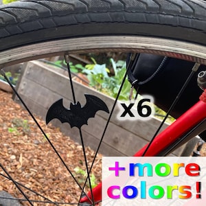 6x Bat Bike Spoke Decorations - spooky bicycle gift, gothic bike decoration, bat bicycle accessories