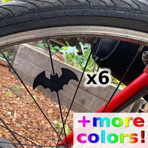 6x Bat Bike Spoke Decorations - spooky bicycle gift, gothic bike decoration, bat cycling accessories, bat-fan cyclist halloween gift
