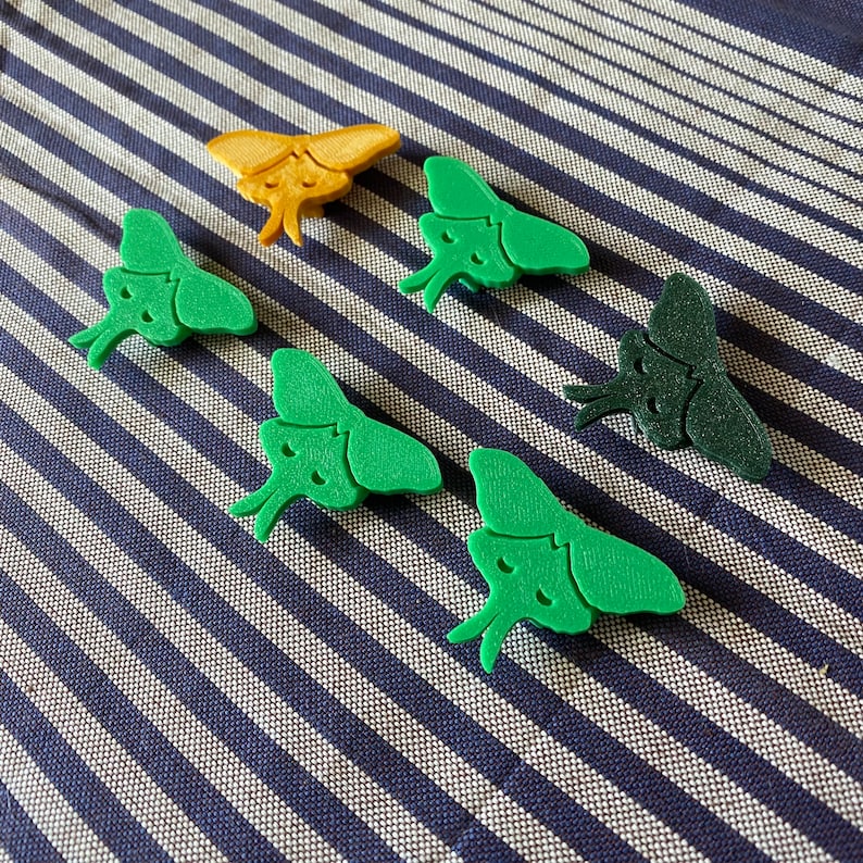 6x Moth Bike Spoke Decorations - Moth cycling accessories - bike gift for him or her - goblincore cyclist gift image 2