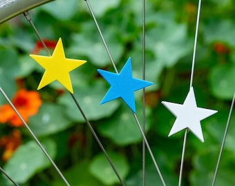 6x Star Bike Spoke Decorations, gift for cyclist, july 4th bike parade, patriotic bicycle, American ebike accessories