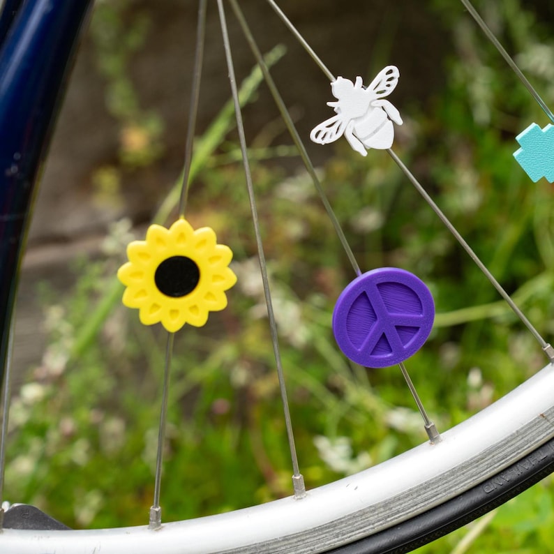 Decorações de Girassol para Raios de Bicicleta (x6) - Decorações de margarida para bicicleta - Presente de flor para raios de bicicleta - Presente para ciclista, festa de bicicleta ou desfile de bicicletas imagem 7
