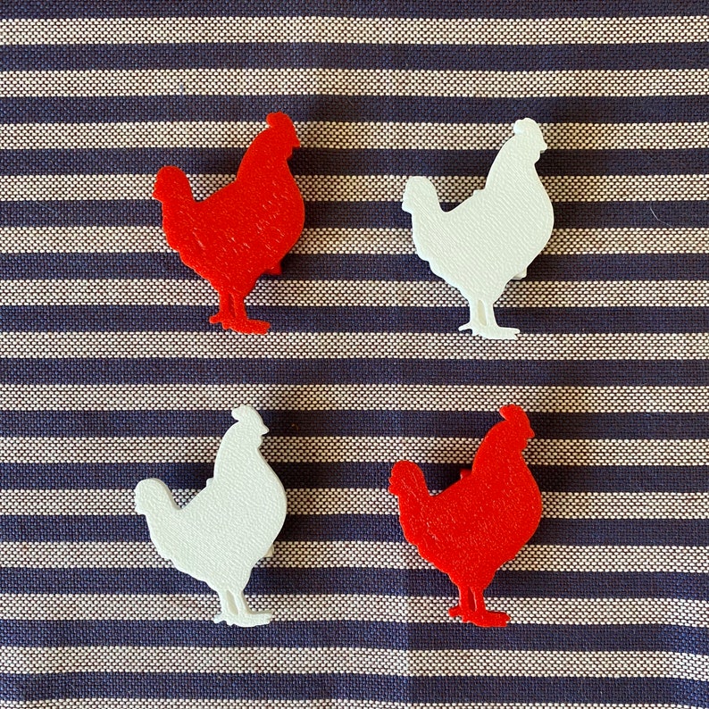6x Chicken Bike Spoke Decorations - bicycle chicken decorations - gift for chicken mom or dad, cyclist gift, for bike party or bike parade image 4
