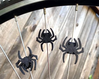 6x Spider Bike Spoke Decorations - spookachtig fietscadeau, gotische fietsdecoratie, spider fietsaccessoires