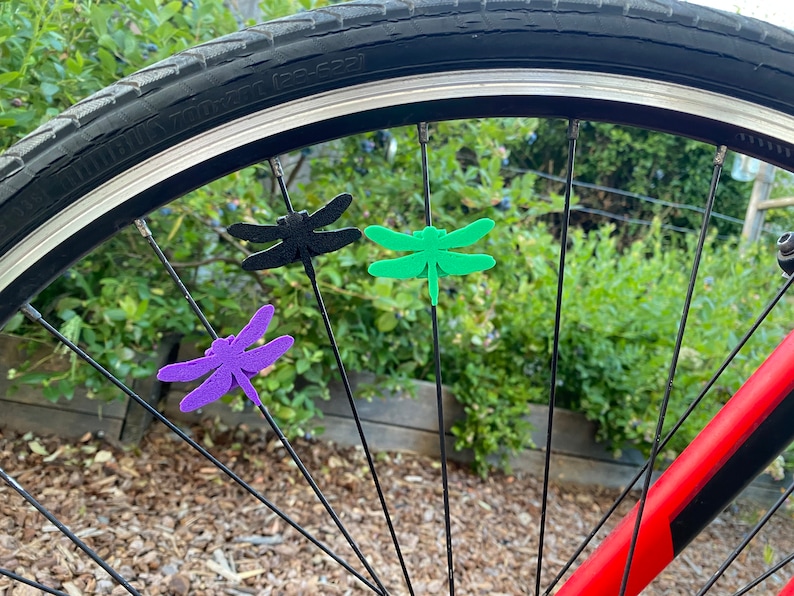 6x Dragonfly Bike Spoke Decorations, goblincore bicycle decorations, cute bike accessories, insect themed bike parts image 3