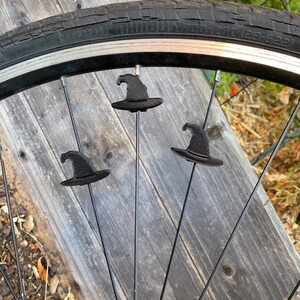 6x Witch Hat Bike Spoke Decorations - spooky bicycle gift, wizard hat bike decoration, wicked witch hat bicycle accessories image 3