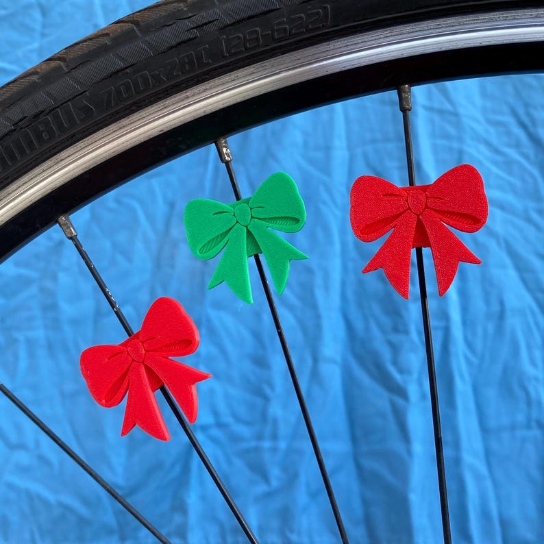 6x Ribbon Bow Bike Spoke Decorations, girly bicycle decorations, cute bike ribbon accessories, ribbon and bow themed bike parts for cyclist image 7