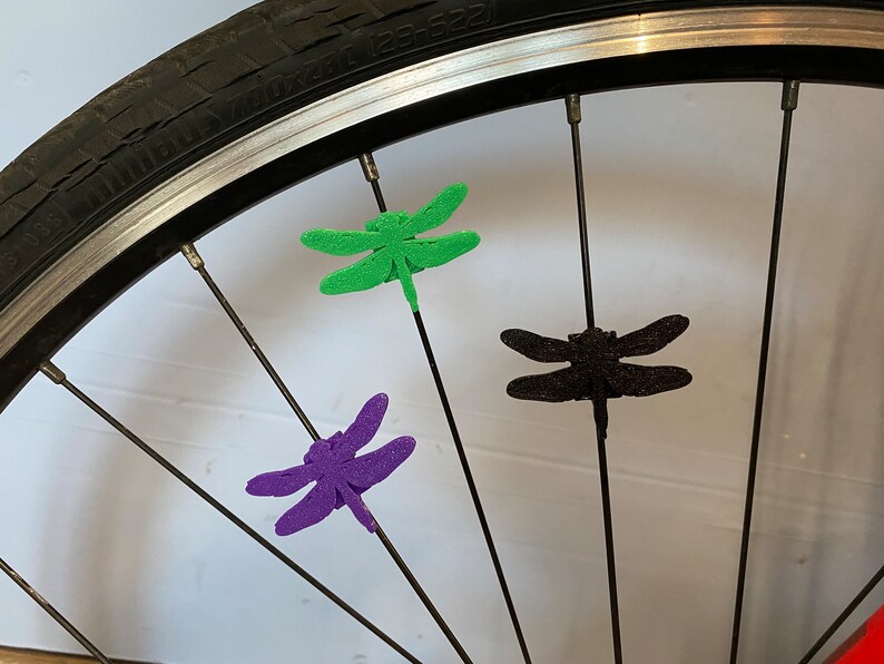 6x Dragonfly Bike Spoke Decorations, goblincore bicycle decorations, cute bike accessories, insect themed bike parts image 6