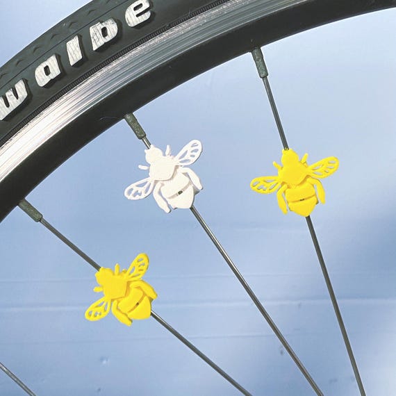 6x Bee Bike Spoke Decorations, bee bicycle decorations, bee bike accessories, bee themed bike parts
