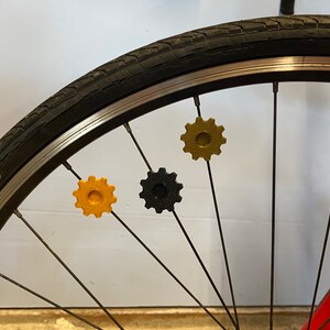 Steampunk Bike Decorations, bicycle spoke decoration, steampunk theme bicycle, dieselpunk bike accessories, gear themed bike parts image 5