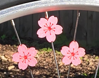 Cherry Blossom Bike Spoke Decorations x6 - cherry flower bike decorations - sakura blossom bicycle gift for her- cyclist gift for bike party