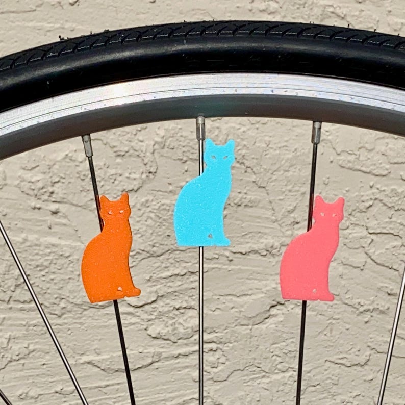 6x Cat Bike Spoke Decorations - fietskatdecoratie - kattenfietsdecoratie, voor fietsfeest of fietsparade en harige fans afbeelding 3