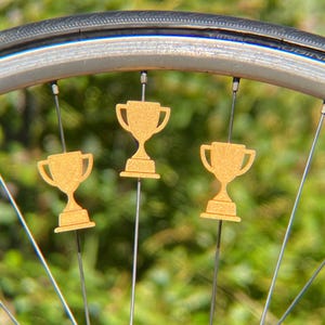 6x Trophy Bike Spoke Decorations - Bicycle Trophy Spoke Decorations - Trophy Bike Decorations - Great bike race prize or gift for cyclist