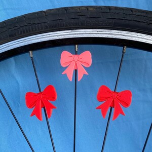 6x Ribbon Bow Bike Spoke Decorations, girly bicycle decorations, cute bike ribbon accessories, ribbon and bow themed bike parts for cyclist image 5