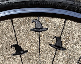 6x Witch Hat Bike Spoke Decorations - spooky bicycle gift, wizard hat bike decoration, wicked witch hat bicycle accessories