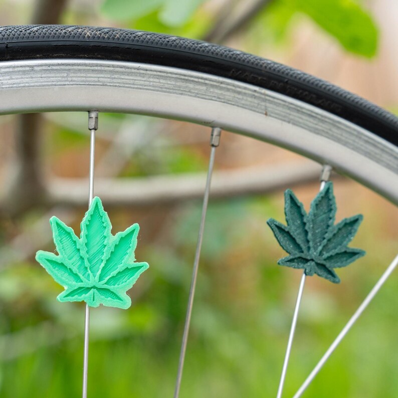6x Hemp Leaf bike decorations, Weed Leaf bicycle accessories, Pot leaf Bike Spoke Decorations, weed enthusiast gift image 6