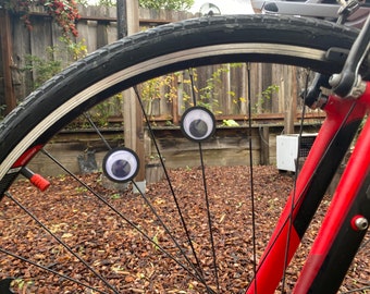 6x Googly Eye Bike Decorations - gift for cyclist, funny bicycle gift, biblically accurate angels, hipster bike accessories