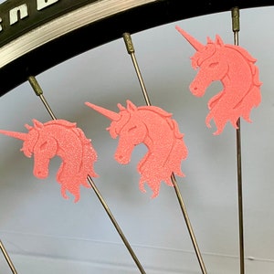 6x Unicorn Bike Spoke Decorations - Bicycle Spoke Unicorn Decoration - Unicorn Bike Accessories - gift for wizard cyclist