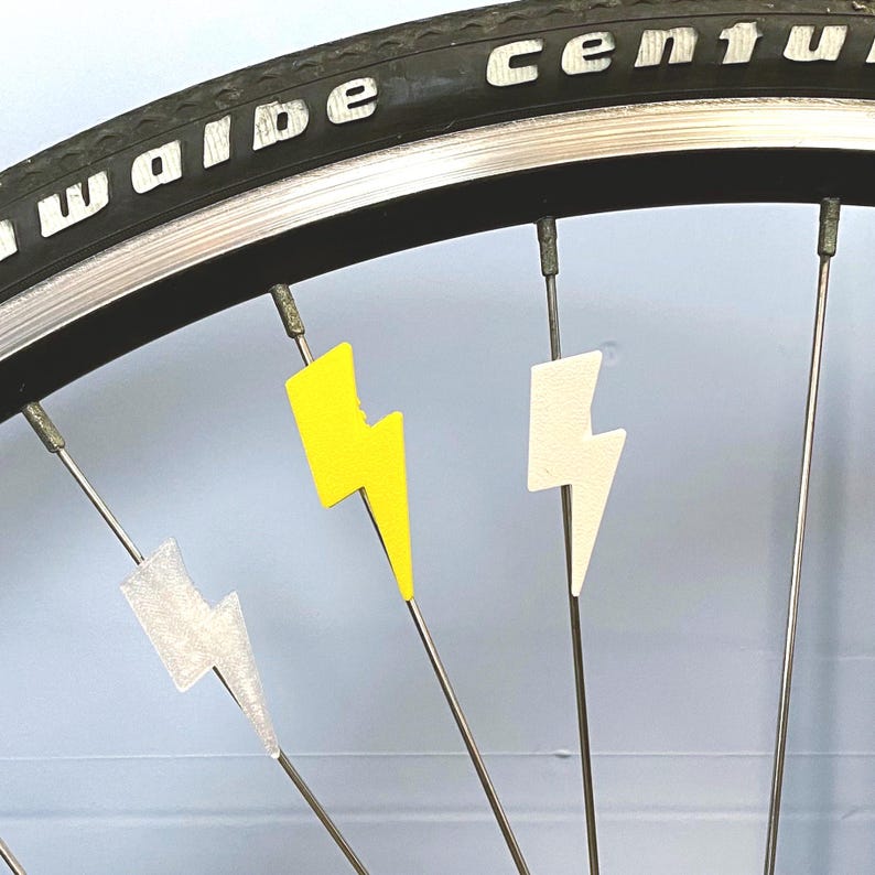 6 decorazioni per bicicletta a forma di fulmine, decorazioni per raggi per bicicletta a forma di fulmine, accessori per bici elettriche a forma di fulmine, decorazioni per bici elettriche Thor immagine 8