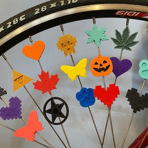 6x Custom bike decorations, custom wheelchair accessories, custom bicycle spoke, gift for cyclist or wheelchair user, bike race awards