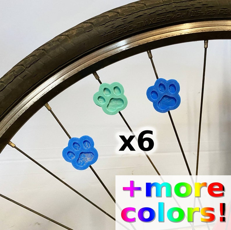 6x Cat Paw / Dog Paw Bike Decorations, furry bicycle accessories, animal parade gift, gift for veterinarians, dog or cat cyclist gift image 3
