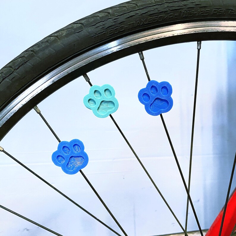6x Cat Paw / Dog Paw Bike Decorations, furry bicycle accessories, animal parade gift, gift for veterinarians, dog or cat cyclist gift image 8