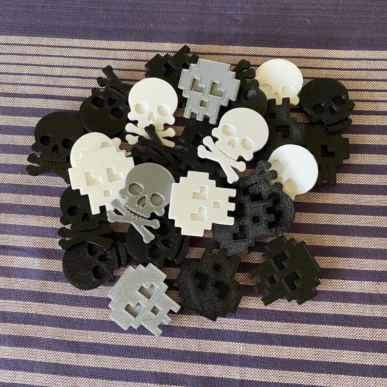 6 decoraciones de calavera para bicicleta, decoraciones de radios, regalos para bicicletas, calavera y huesos cruzados, regalo de bicicleta gótica, accesorios de calavera para bicicleta imagen 8
