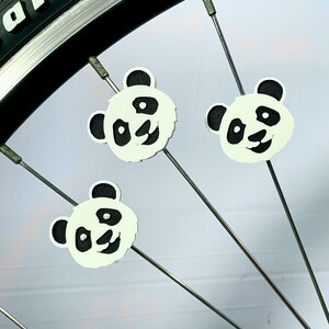 6x Panda Bike Spoke Decorations, Panda bicycle decorations, cute bike accessories, panda themed bike parts image 9