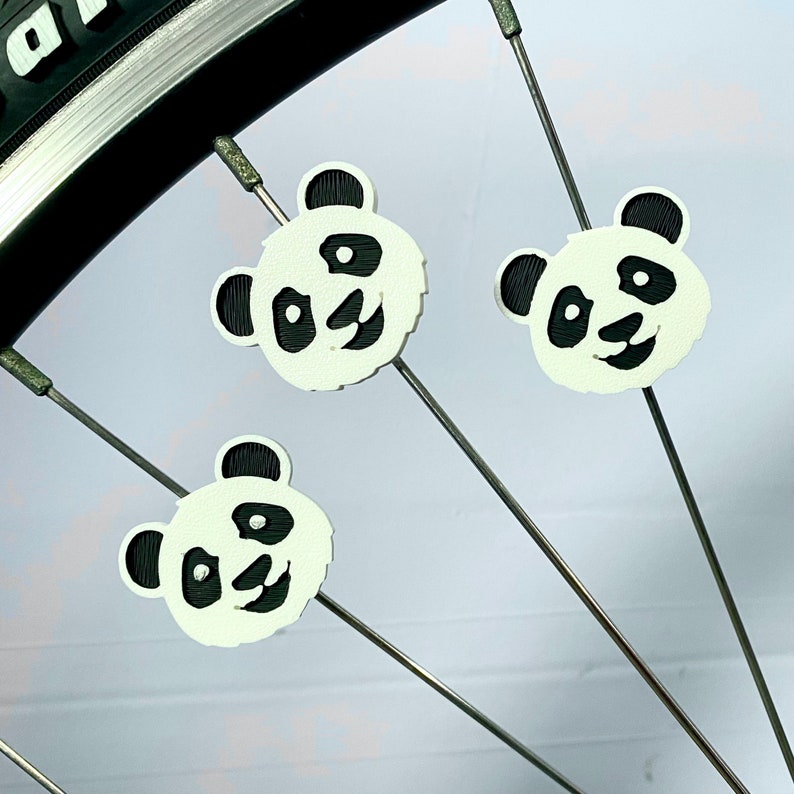 6x Panda Bike Spoke Decorations, Panda bicycle decorations, cute bike accessories, panda themed bike parts image 9