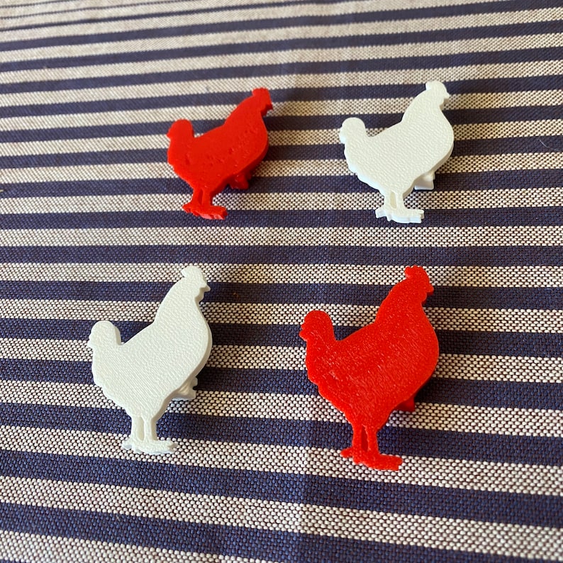 6x Chicken Bike Spoke Decorations - bicycle chicken decorations - gift for chicken mom or dad, cyclist gift, for bike party or bike parade image 6