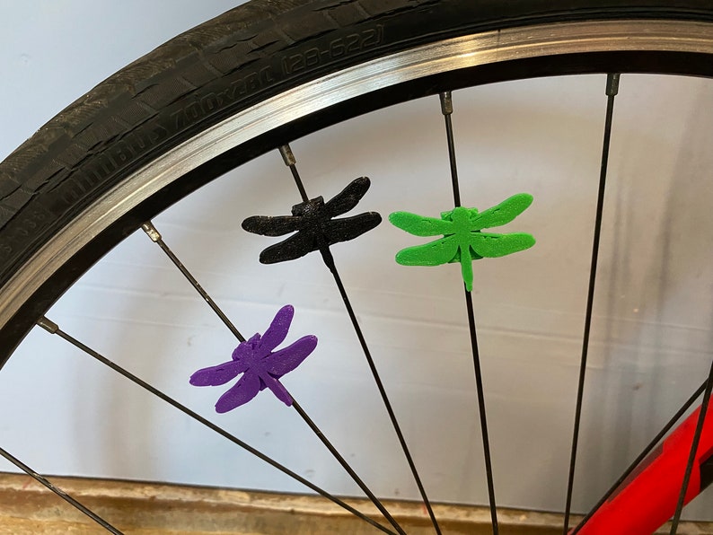 6x Dragonfly Bike Spoke Decorations, goblincore bicycle decorations, cute bike accessories, insect themed bike parts image 8