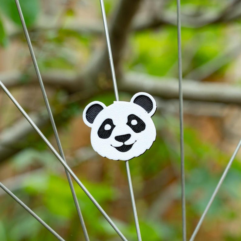 6x Panda Bike Spoke Decorations, Panda bicycle decorations, cute bike accessories, panda themed bike parts image 1