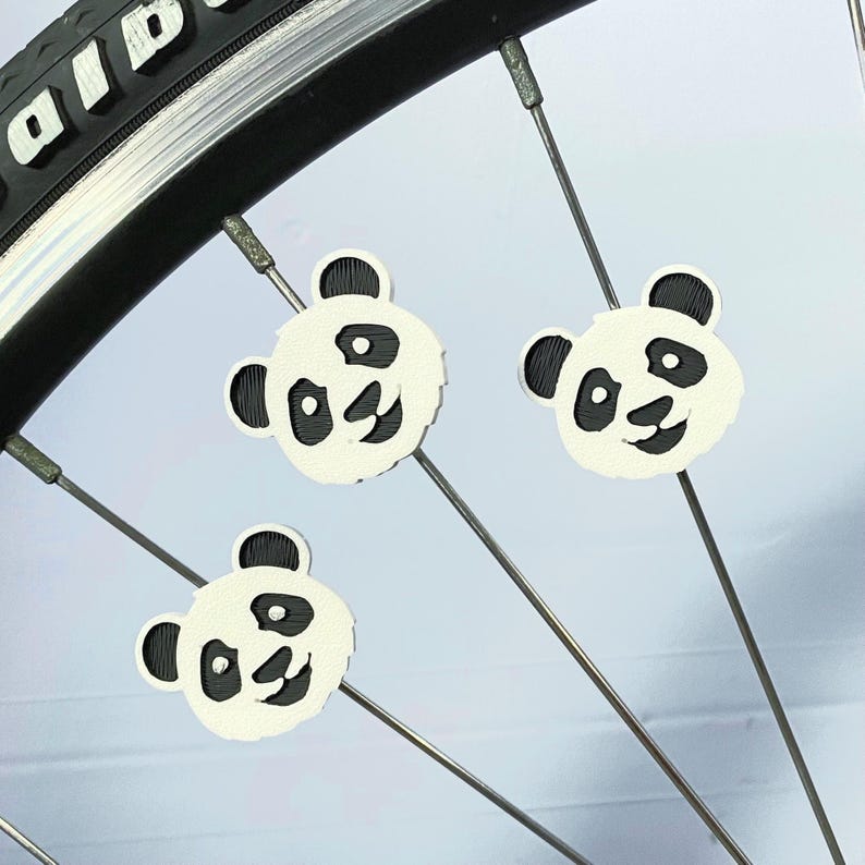 6x Panda Bike Spoke Decorations, Panda bicycle decorations, cute bike accessories, panda themed bike parts image 5