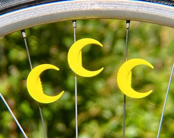 月型自転車スポークデコレーション（6個入り） - 自転車用月型スポークデコレーション - 宇宙ファン、サイクリスト、アニメファンへの三日月型自転車ギフト、月型自転車