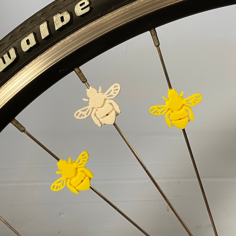 6x Bee Bike Spoke Decorations, bee bicycle decorations, bee bike accessories, bee themed bike parts image 4