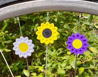 6x Sunflower Bike Spoke Decorations - daisy bike decorations - flower bicycle spoke gift for her - cyclist gift, bike party or bike parade