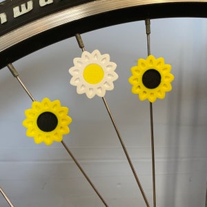 6x Sunflower Bike Spoke Decorations - bike flower decorations - bike gift for him or her - cyclist gift, for bike party or bike parade