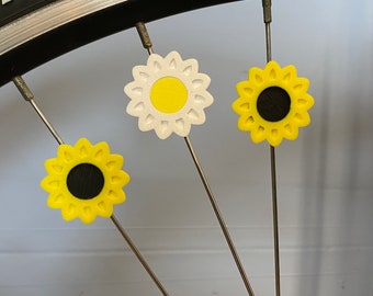 6x Sunflower Bike Spoke Decorations - bike flower decorations - bike gift for him or her - cyclist gift, for bike party or bike parade