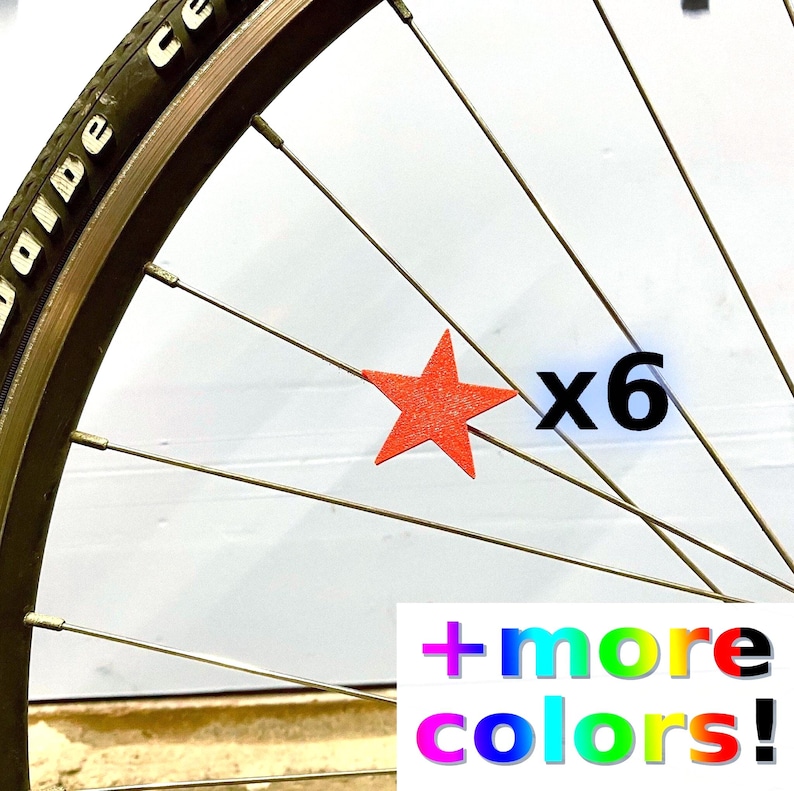 6x Star Bike Spoke Decorations, gift for cyclist, july 4th bike parade, patriotic bicycle, American ebike accessories image 8