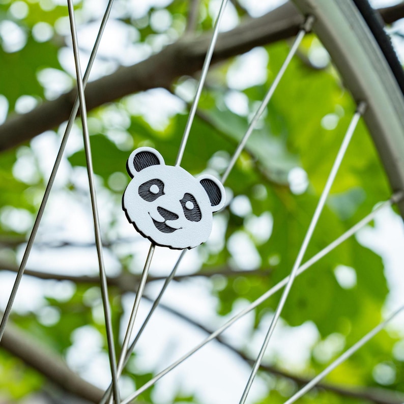 6x Panda Bike Spoke Decorations, Panda bicycle decorations, cute bike accessories, panda themed bike parts image 2