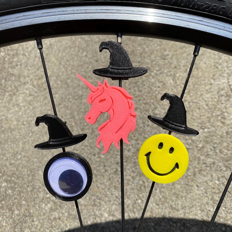 6x Witch Hat Bike Spoke Decorations - spooky bicycle gift, wizard hat bike decoration, wicked witch hat bicycle accessories image 6