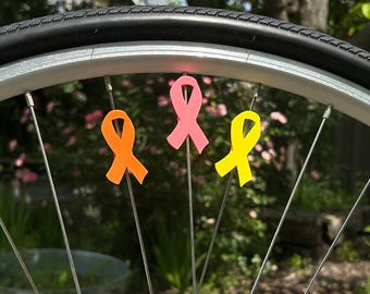 Awareness Ribbon Bike Decoration (x6) - bike spoke decoration, wheelchair decoration, cyclist gift, cancer ribbon, MS ribbon, 150 bike ride