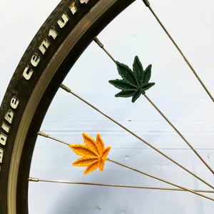 6x Hemp Leaf bike decorations, Weed Leaf bicycle accessories, Pot leaf Bike Spoke Decorations, weed enthusiast gift image 7